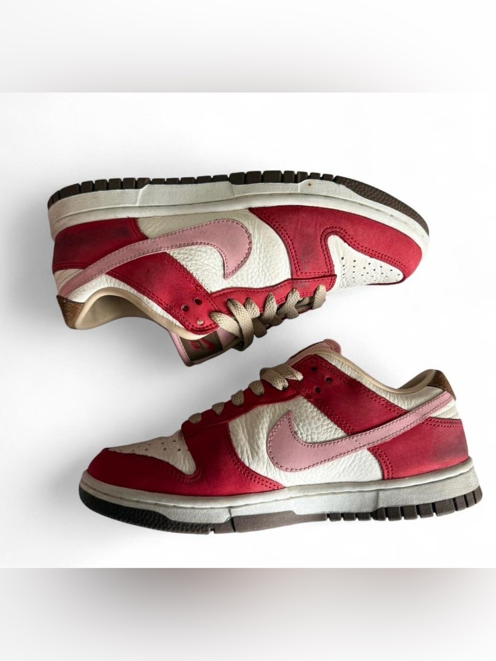 Nike Dunk Low Sneakers in Red, Pink & White